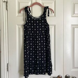 Black Ruffle Dress w/ Adjustable Bow Straps